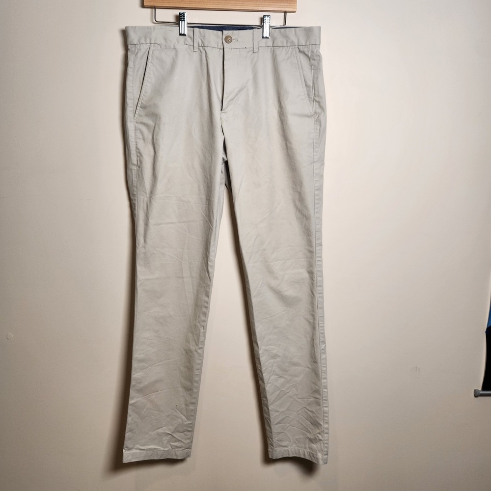 Gap Men New Slim Clean Khaki Chino Pants Tan‎ 34x34 Actual 34x33 Casual